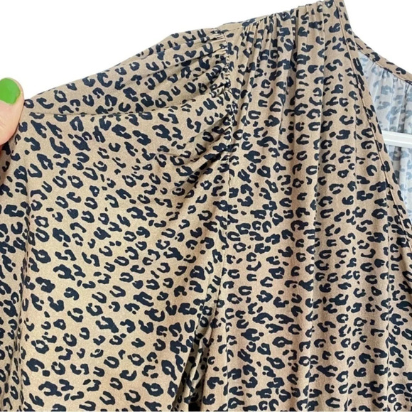 LINI Long Dress Womens Size Large Leopard Cora VNeck Tiered Print Long Sleeve - Picture 6 of 16